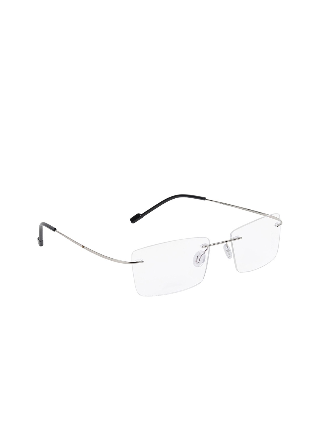 

SCAGLIA Unisex Rectangle Rimless Sunglasses with UV Protected Lens, White