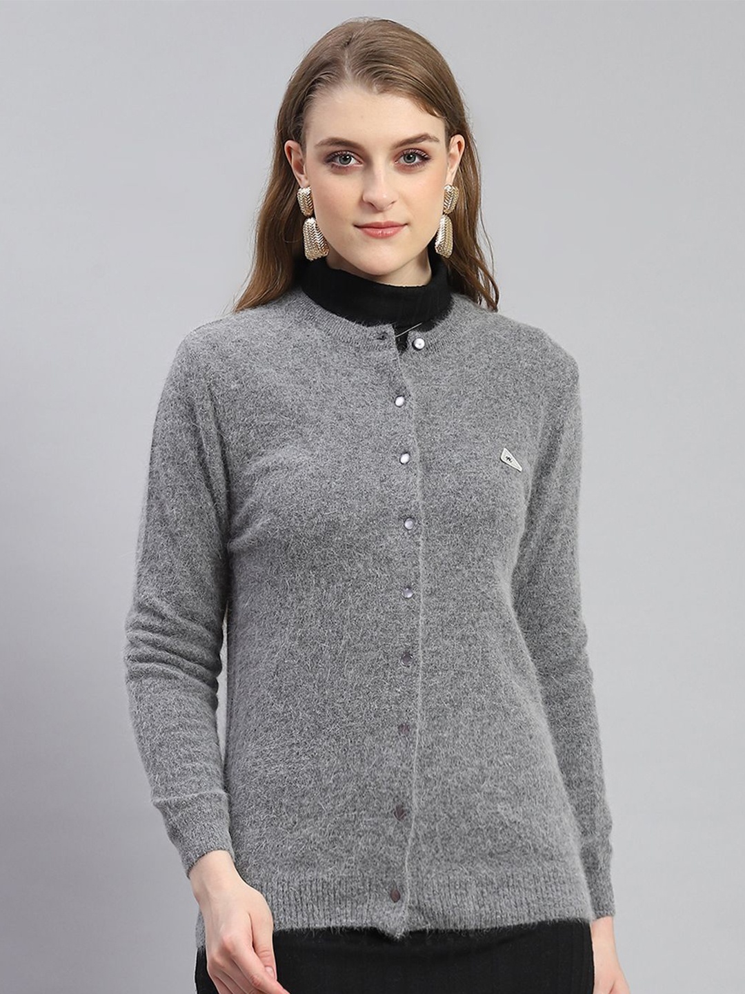 

Monte Carlo Women Woollen Cardigan, Grey