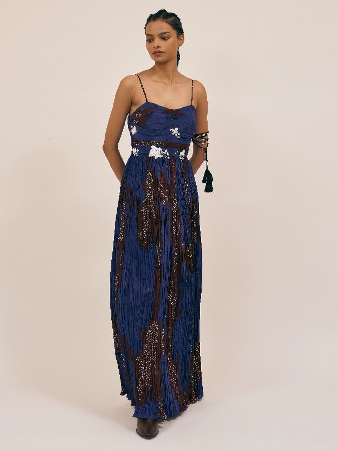 

AMKA Floral Crepe Maxi Dress, Blue