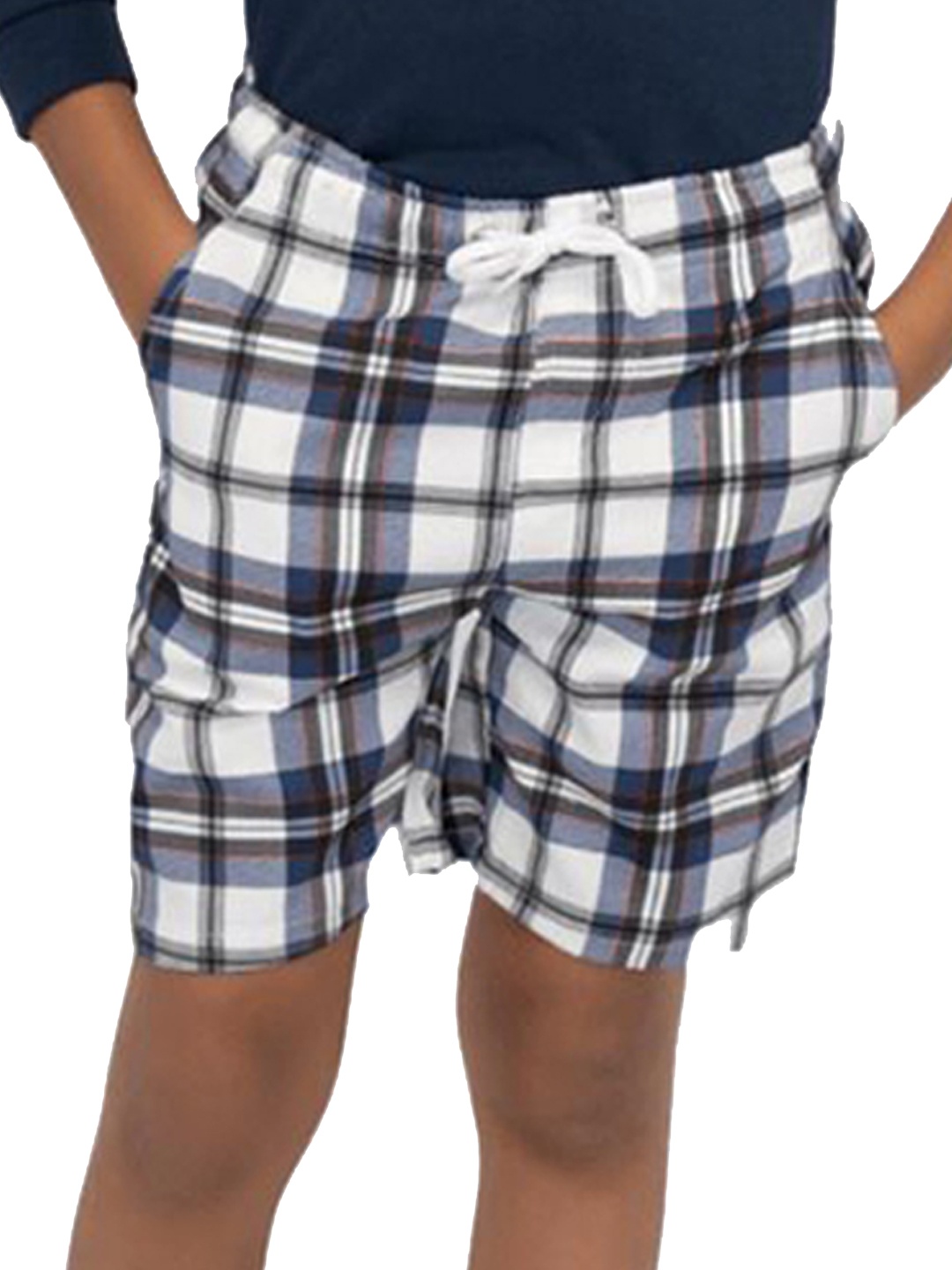 

BAESD Boys Checked Mid-Rise Regular Fit Shorts, Grey