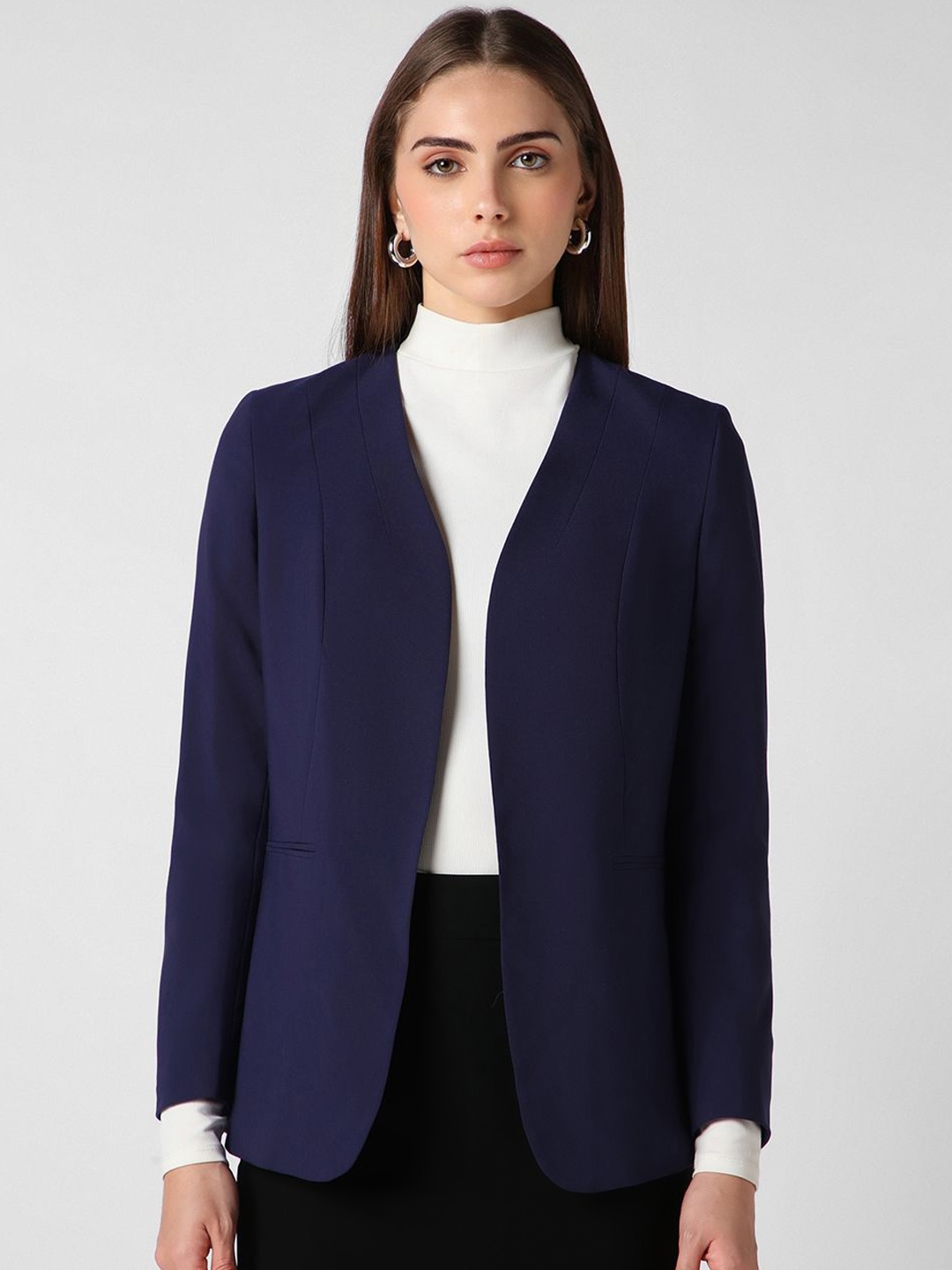 

Van Heusen Woman Slim-Fit Shawl Collar Single-Breasted Formal Blazers, Navy blue