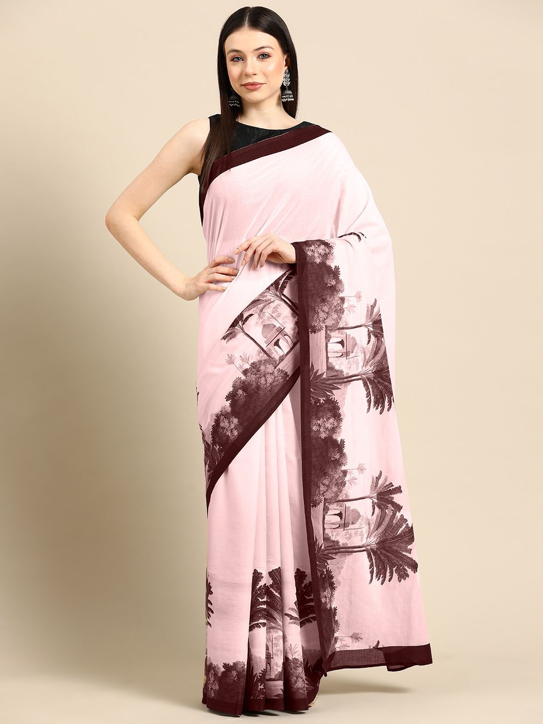 

BUTA BUTI Pure Cotton Saree, Mauve