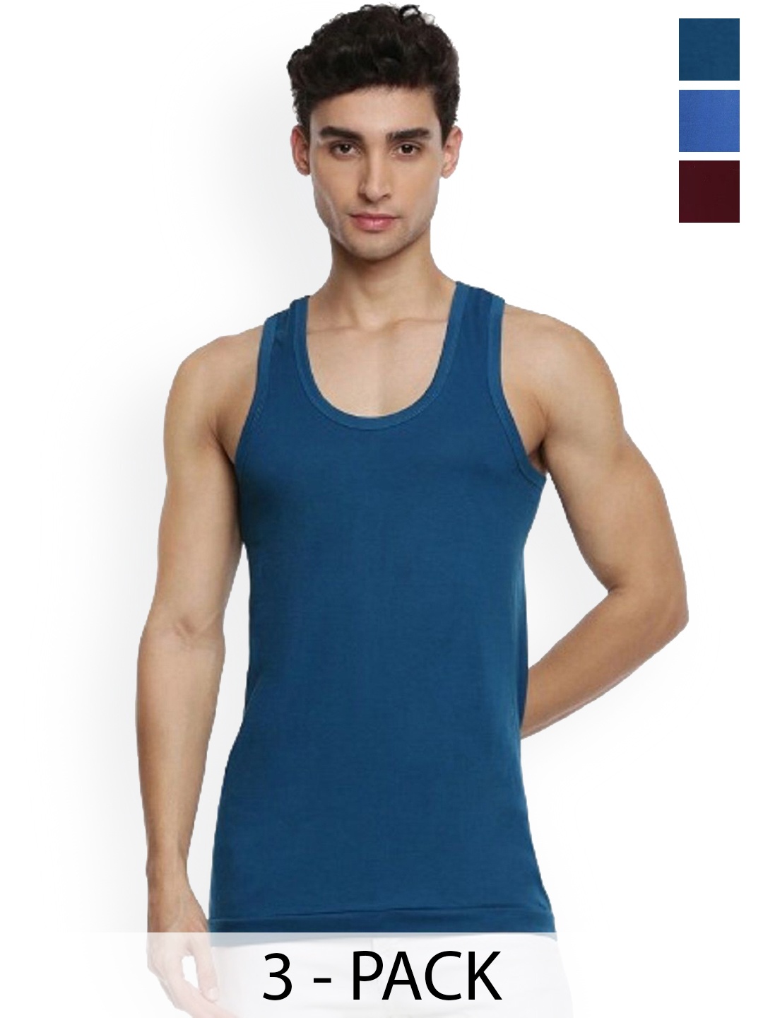 

Ramraj Pack Of 3 Cotton Undershirt Vests R1SukraRNC4P, Blue