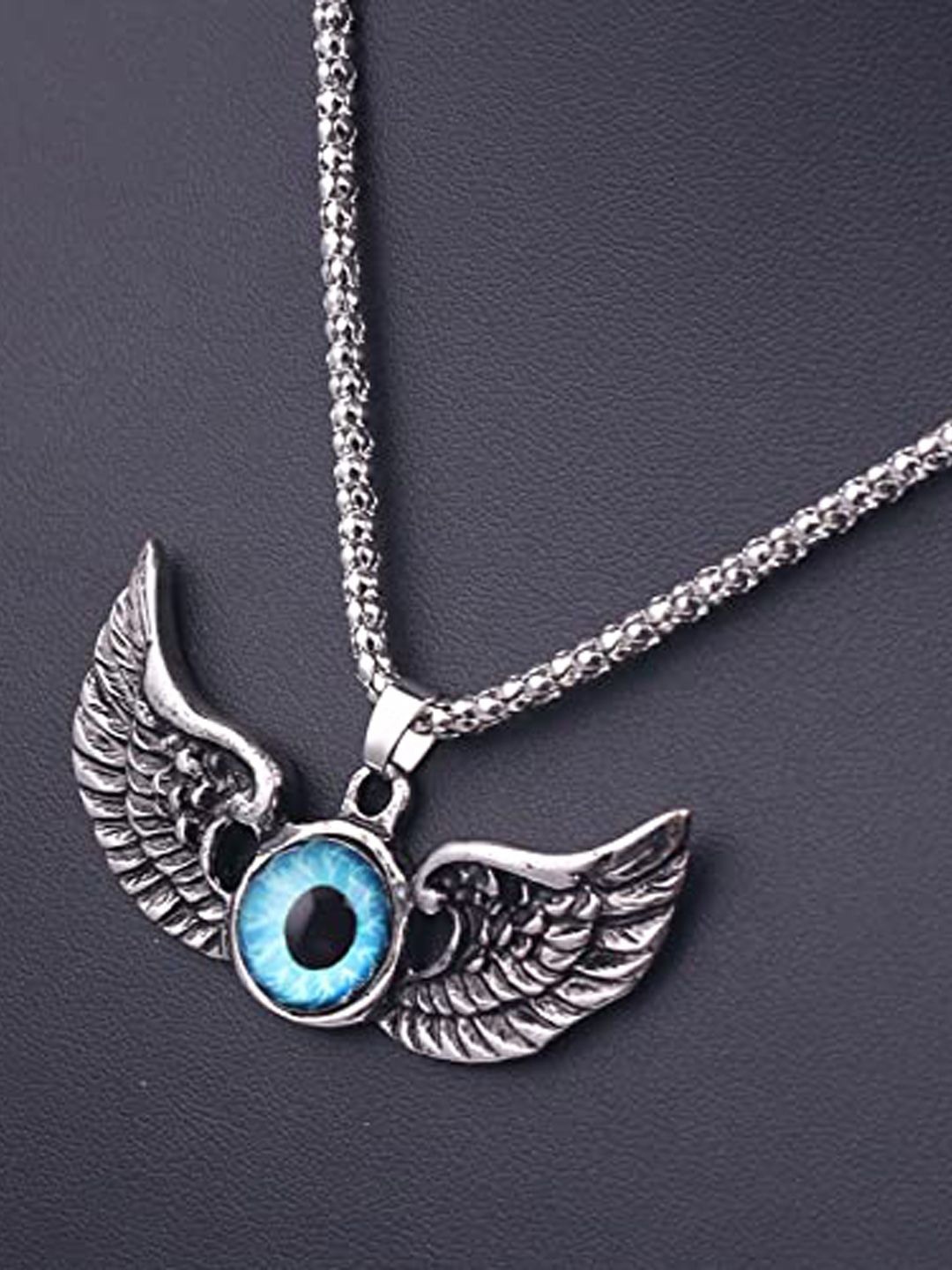 

KRENOZ Silver-Plated Evil-Eye Pendant With Chain