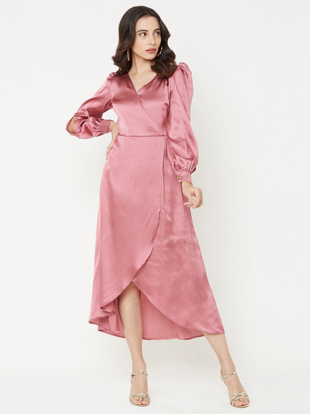 

MISH Layered Satin Midi Dress, Pink