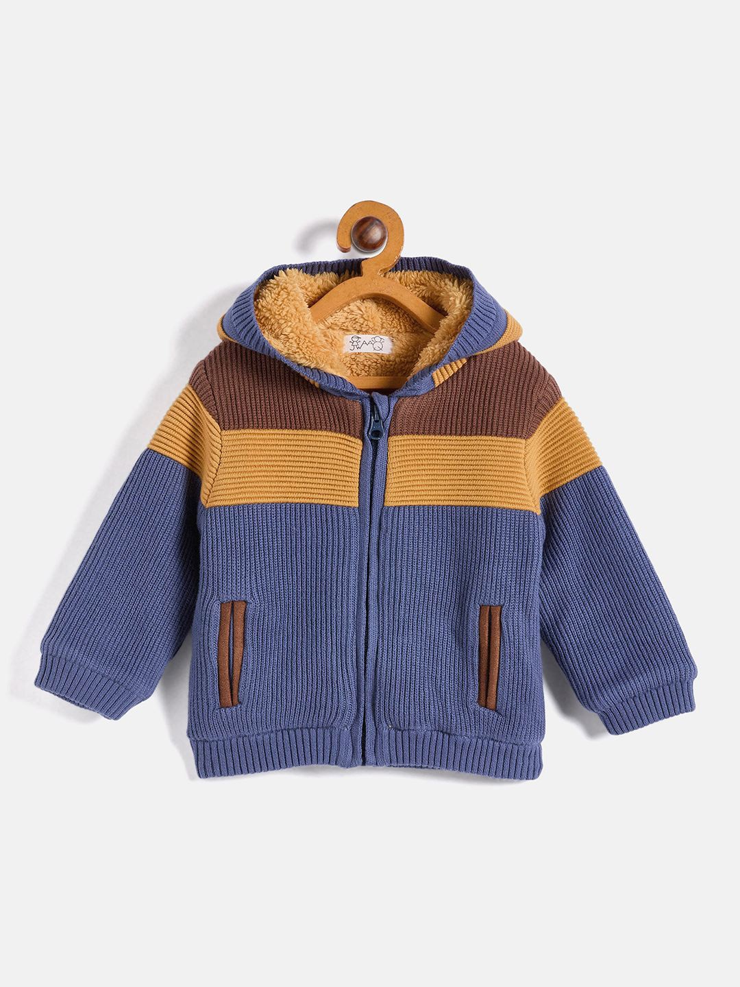 

JWAAQ Unisex Kids Colourblocked Cardigan, Blue