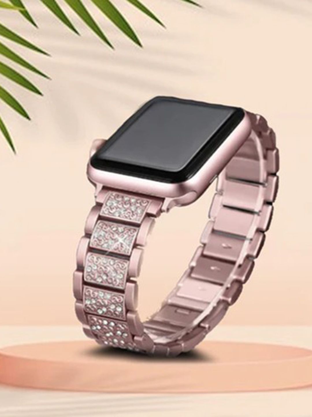 

PEEPERLY Diamond Compatible Embellished Smart Watch Strap, Rose gold