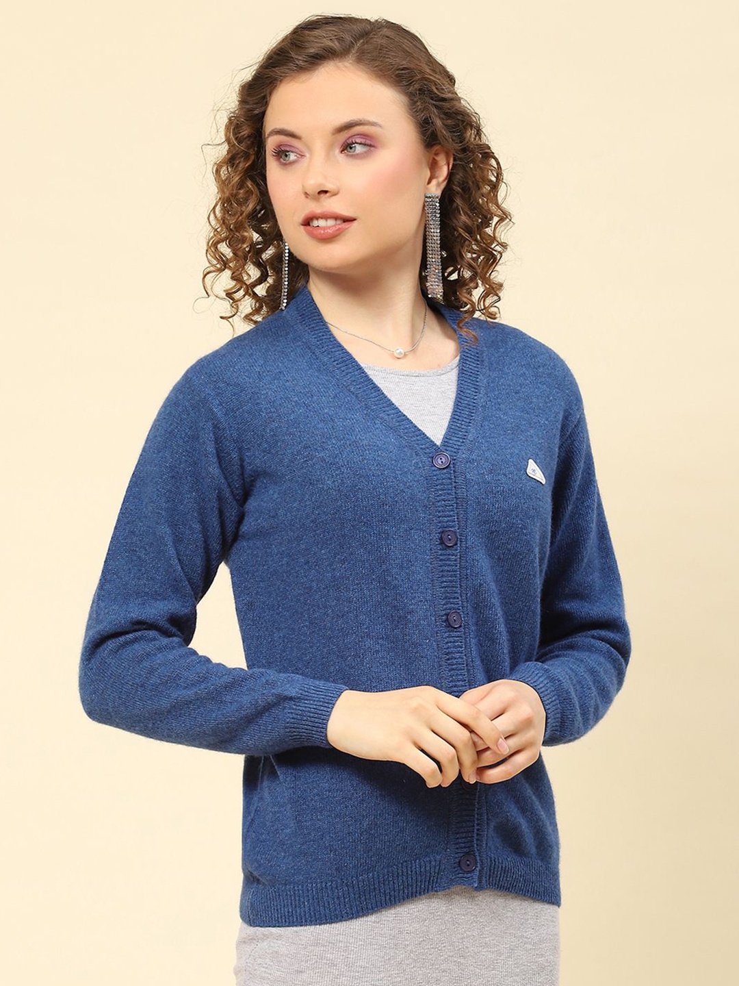 

Monte Carlo Women Woollen Cardigan, Blue