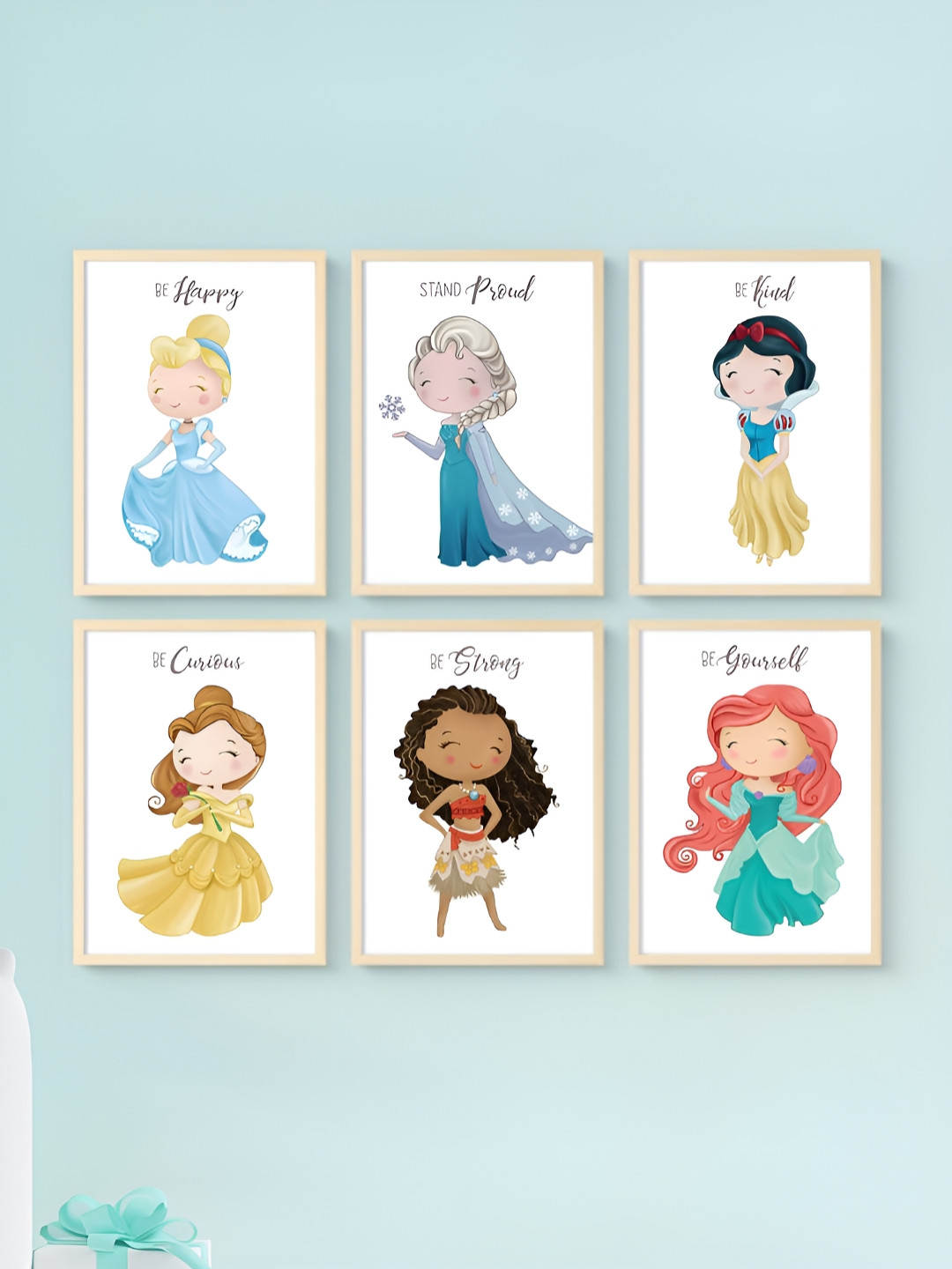 

My Kids Wall Beige & White 6 Wooden Framed Wall Art