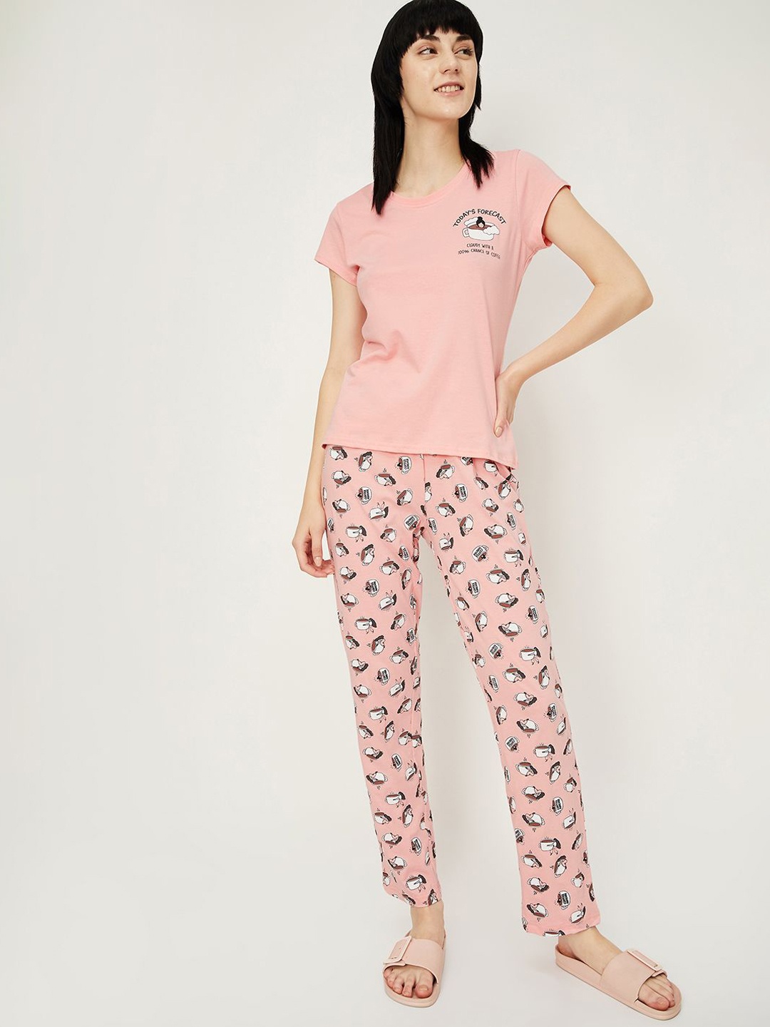 

max Women Printed PJ Set, Pink