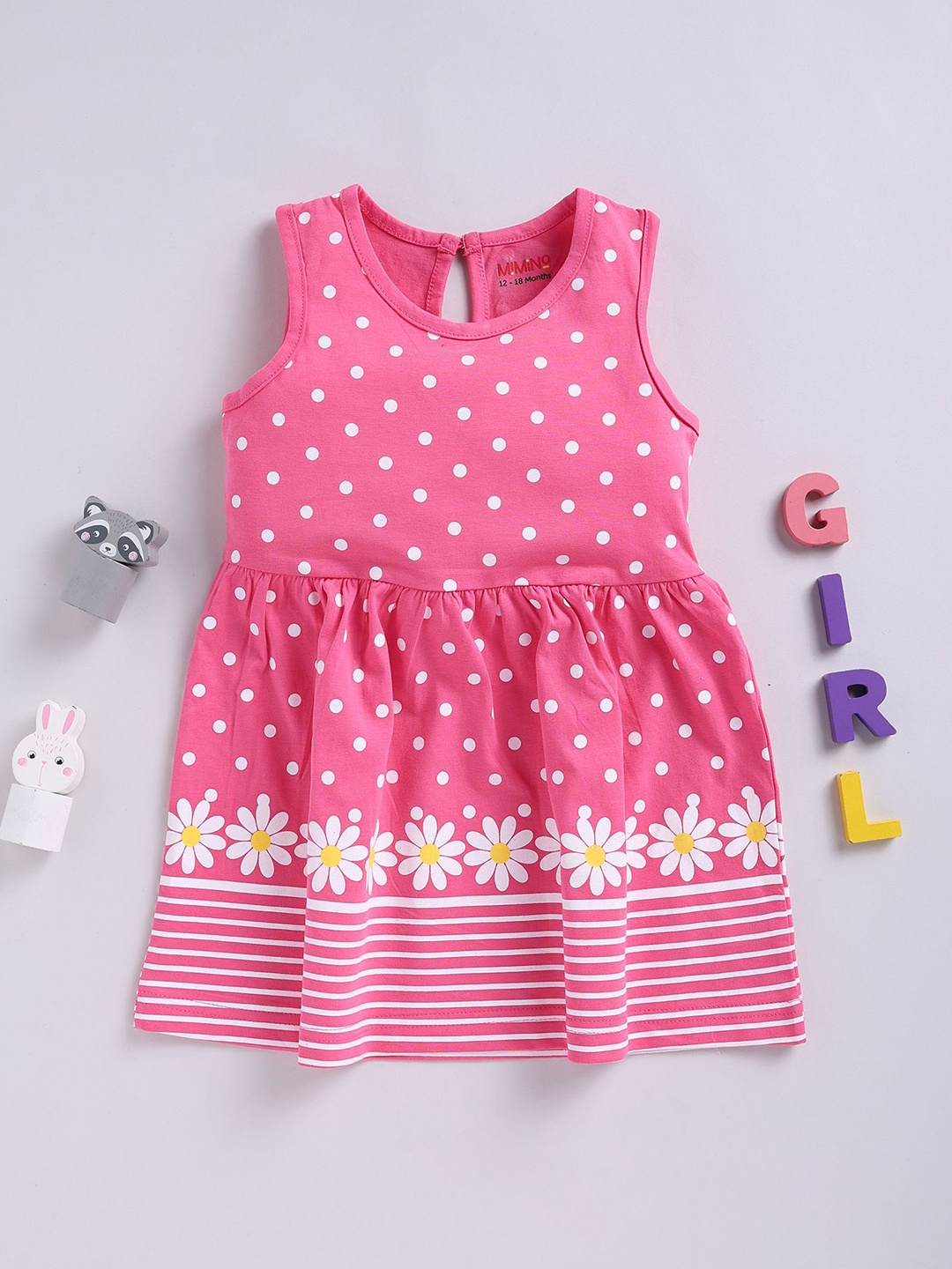

MIMINO Polka Dot Print Fit & Flare Dress, White