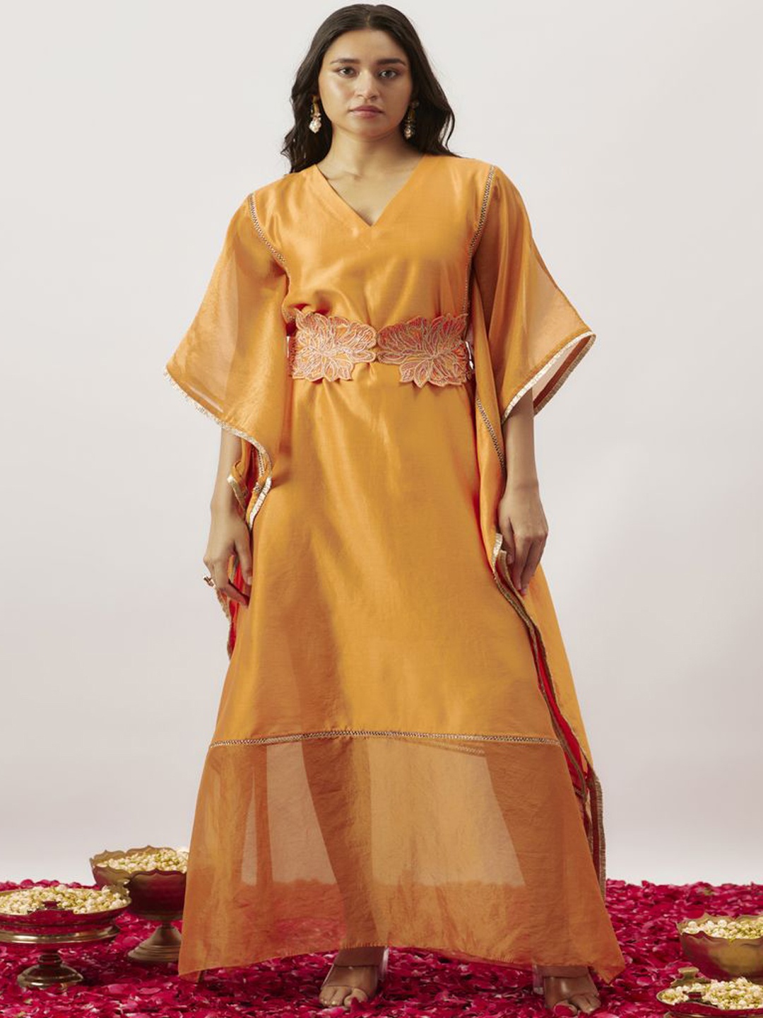 

The Aarya Kaftan Maxi Ethnic Dresses, Orange