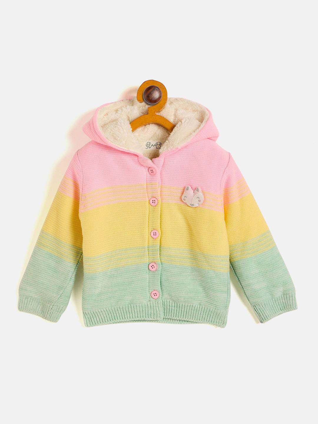 

JWAAQ Girls Striped Cardigan, Pink