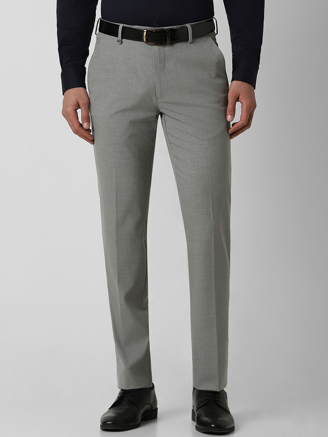 

Van Heusen Men Slim Fit Mid Rise Trousers, Grey