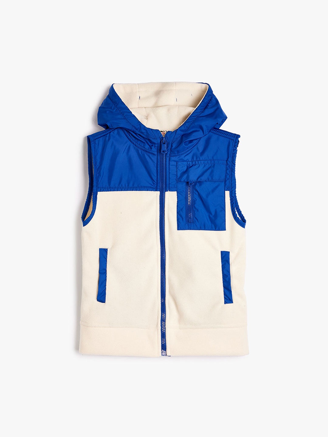 

Koton Boys Colourblocked Crop Sporty Jacket, Blue