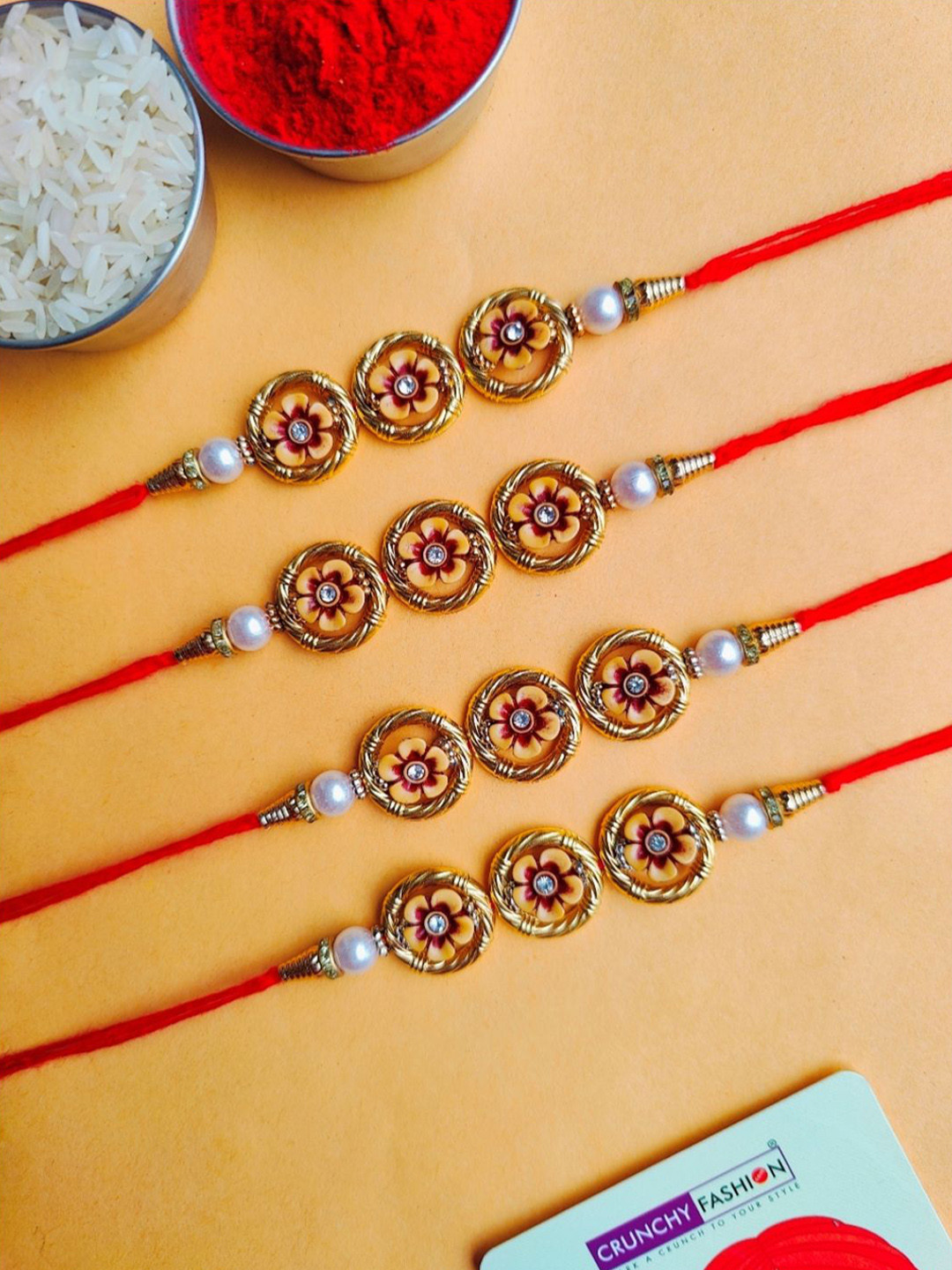

Crunchy Fashion Thread Rakhi, Gold