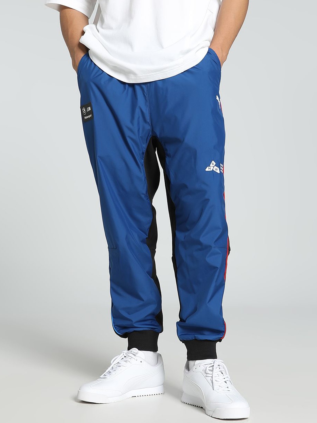 

PUMA Motorsport BMW MMS Statement Cotton Mid-Rise Relaxed-Fit Joggers, Blue