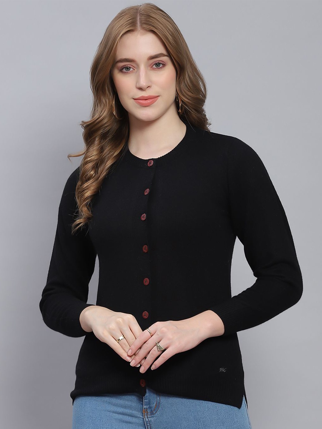 

Monte Carlo Women Woollen Cardigan, Black