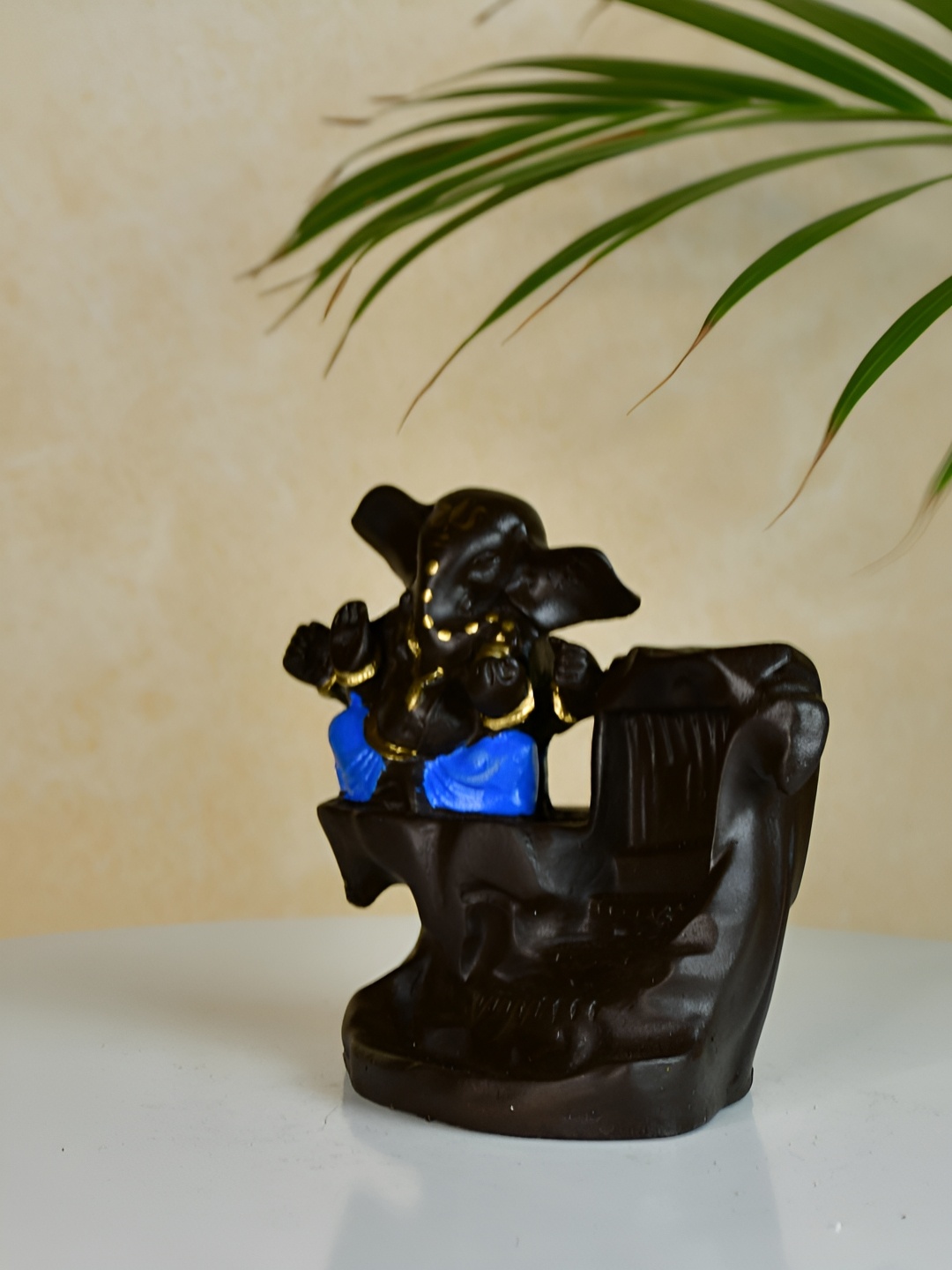 

SOWPEACE Blue & Black Ganesh Smoke Fountain Religious Idol Showpiece