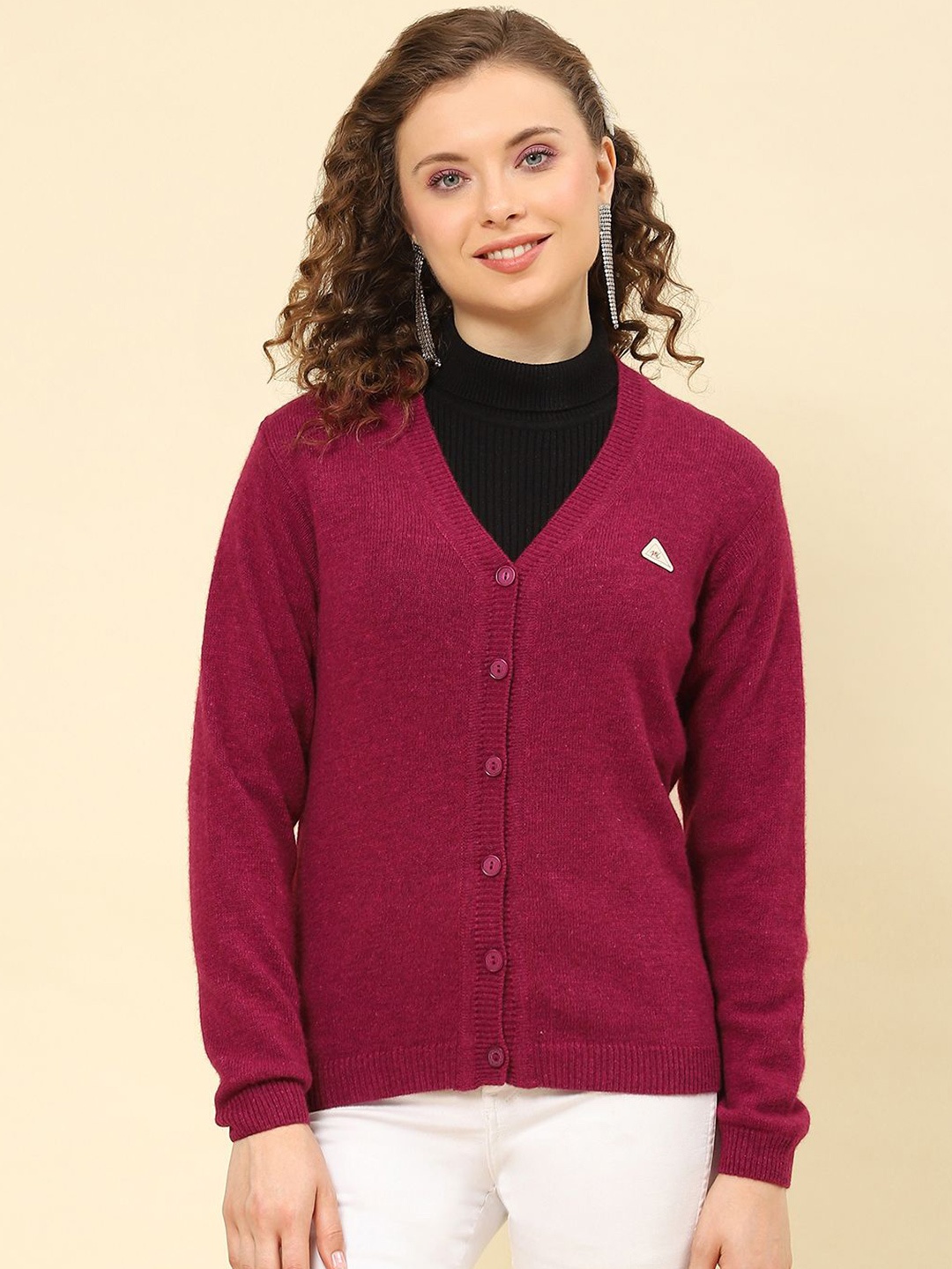 

Monte Carlo Women Woollen Cardigan, Maroon
