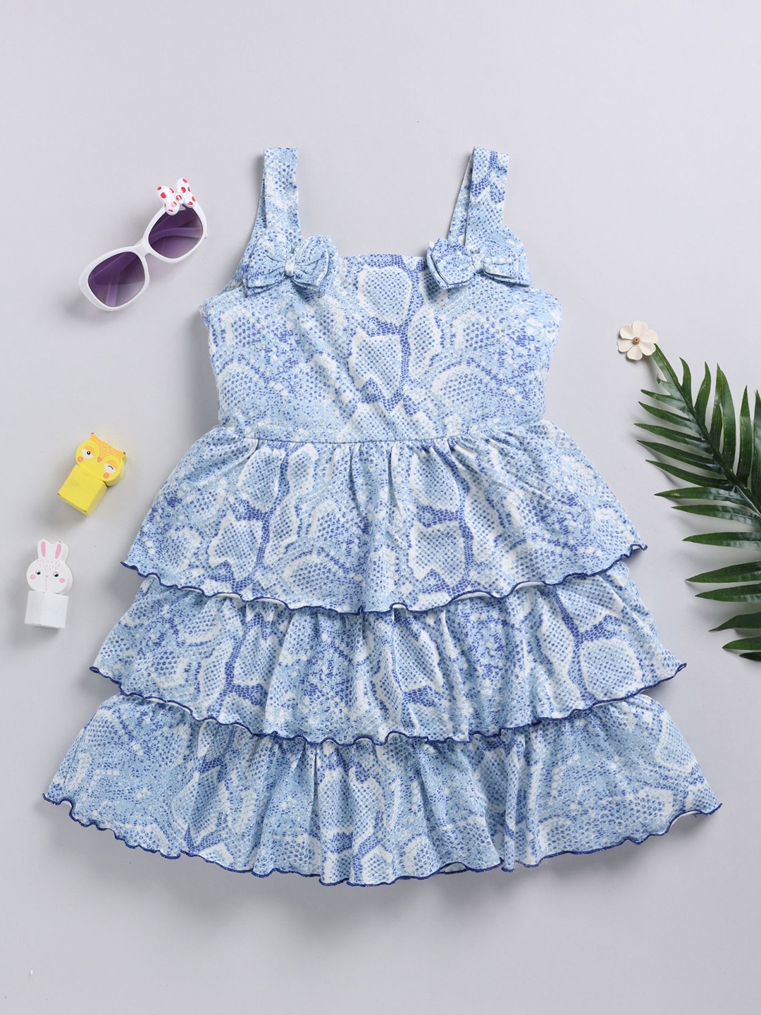 

MIMINO Floral Print Fit & Flare Dress, Blue