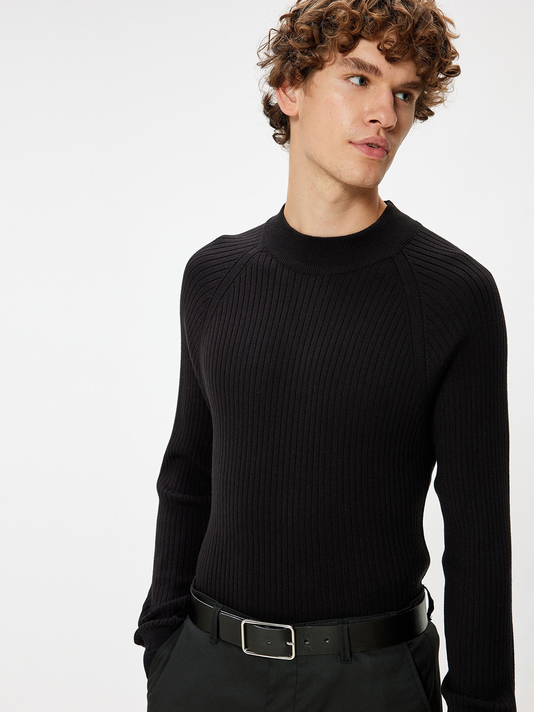 

Koton Men Striped Pullover, Black