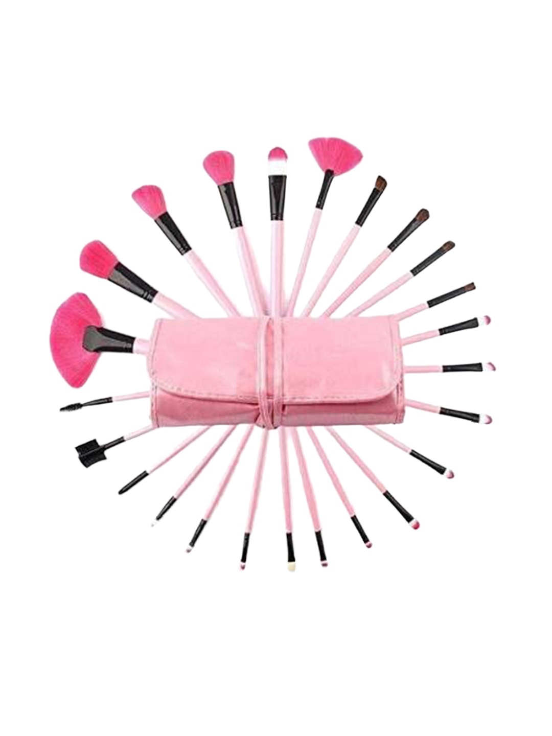 

Yoana Set Of 24 Premium Quality Makeup Brushes Set With Leather Case, Pink