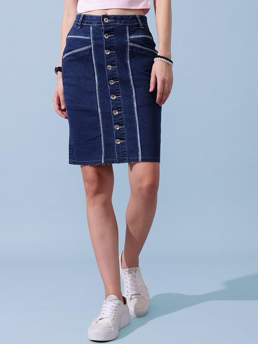 

STREET 9 Woman Washed Mini Skirt, Blue