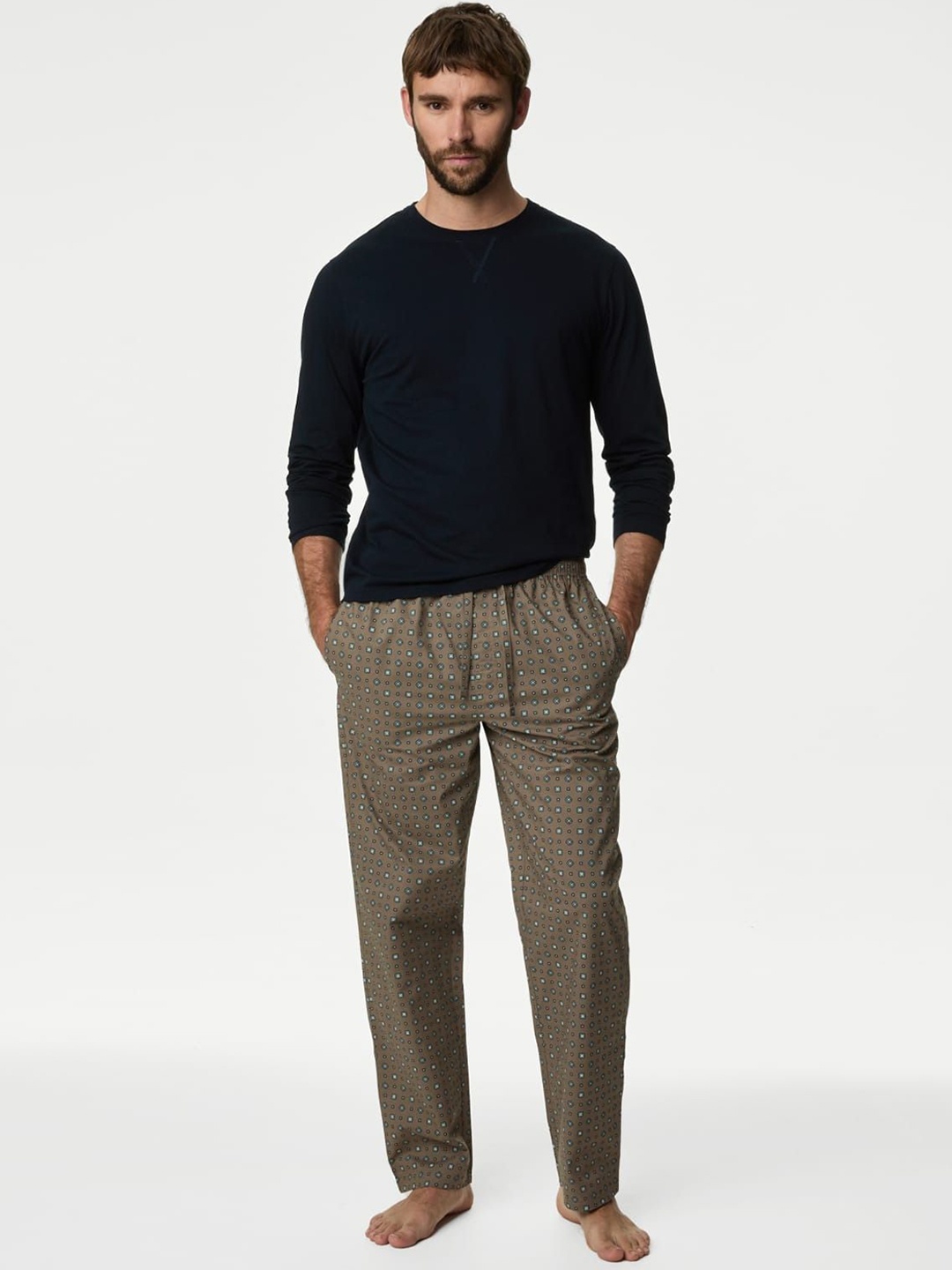 

Marks & Spencer Men Night suit, Navy blue
