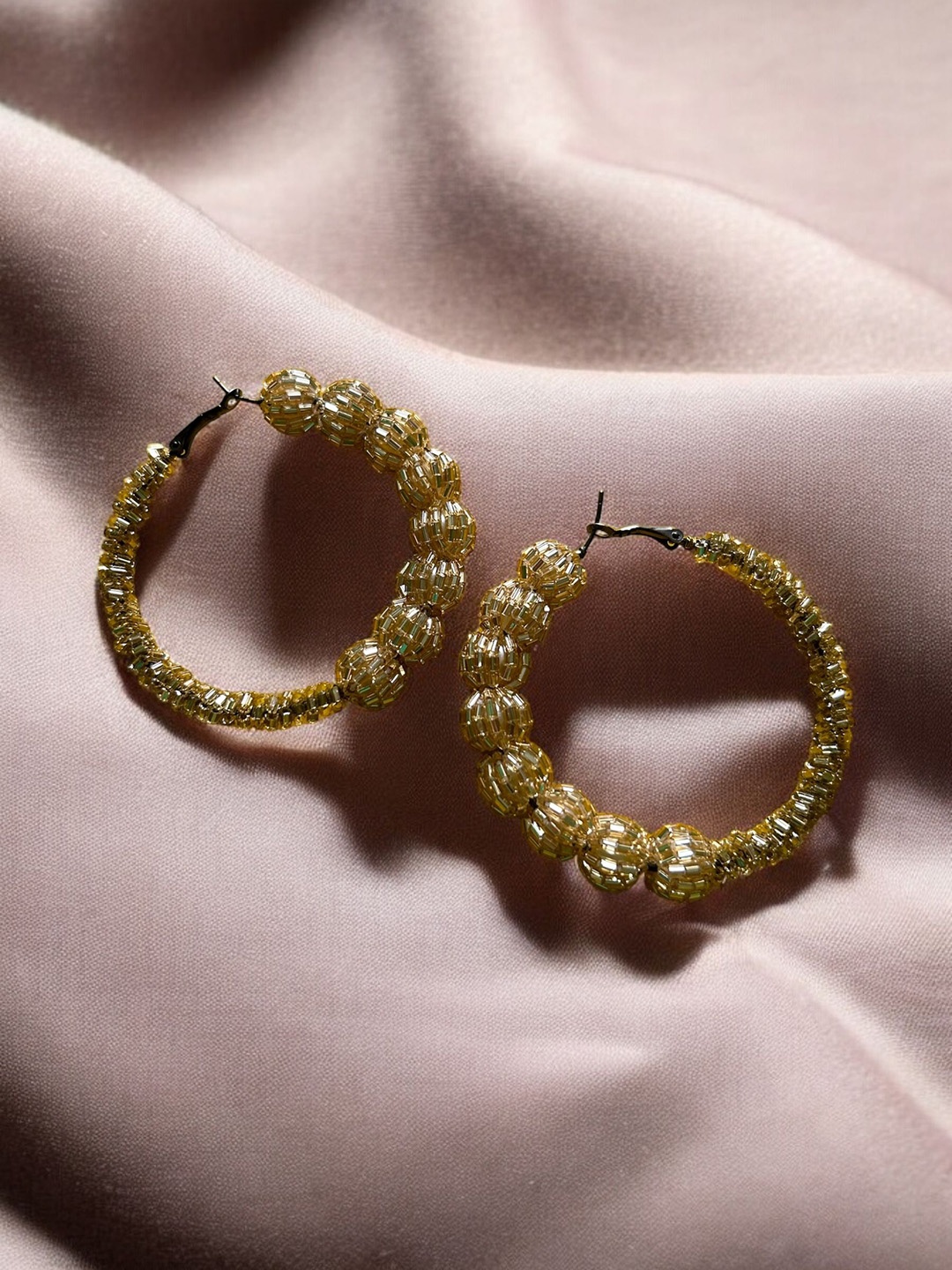 

JEWELWATI Silver-Plated Circular Hoop Earrings, Gold