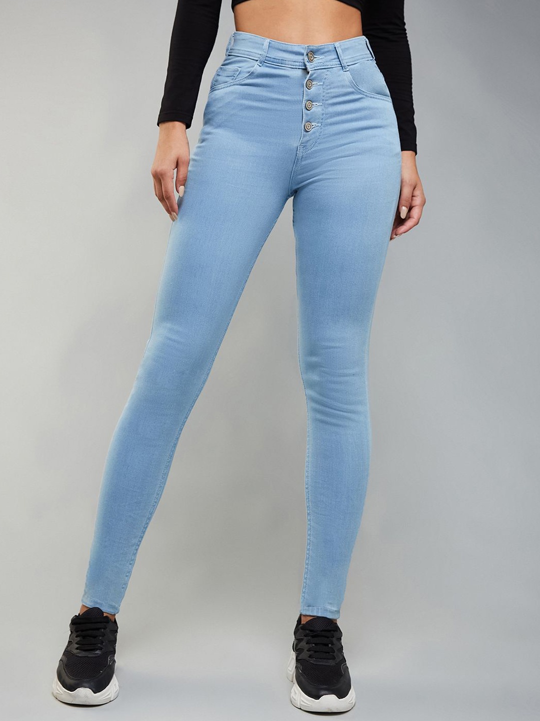 

Miss Chase Women Skinny Fit High-Rise Denim Stretchable Jeans, Blue