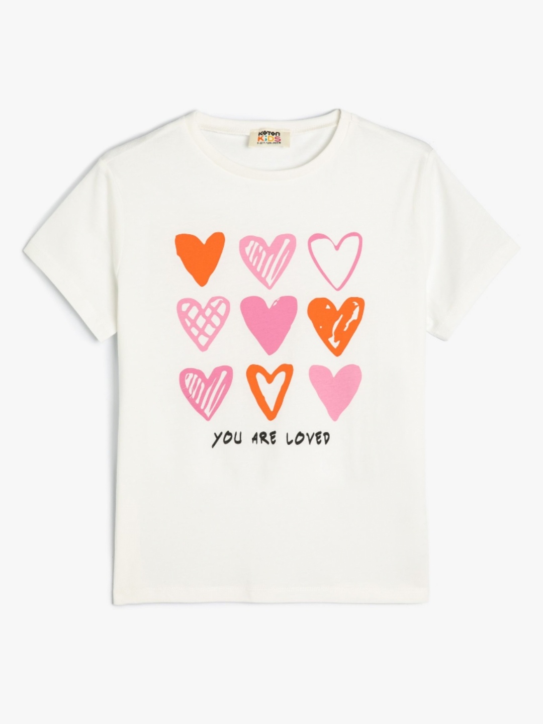 

Koton Girls Typography Printed Applique T-shirt, Beige