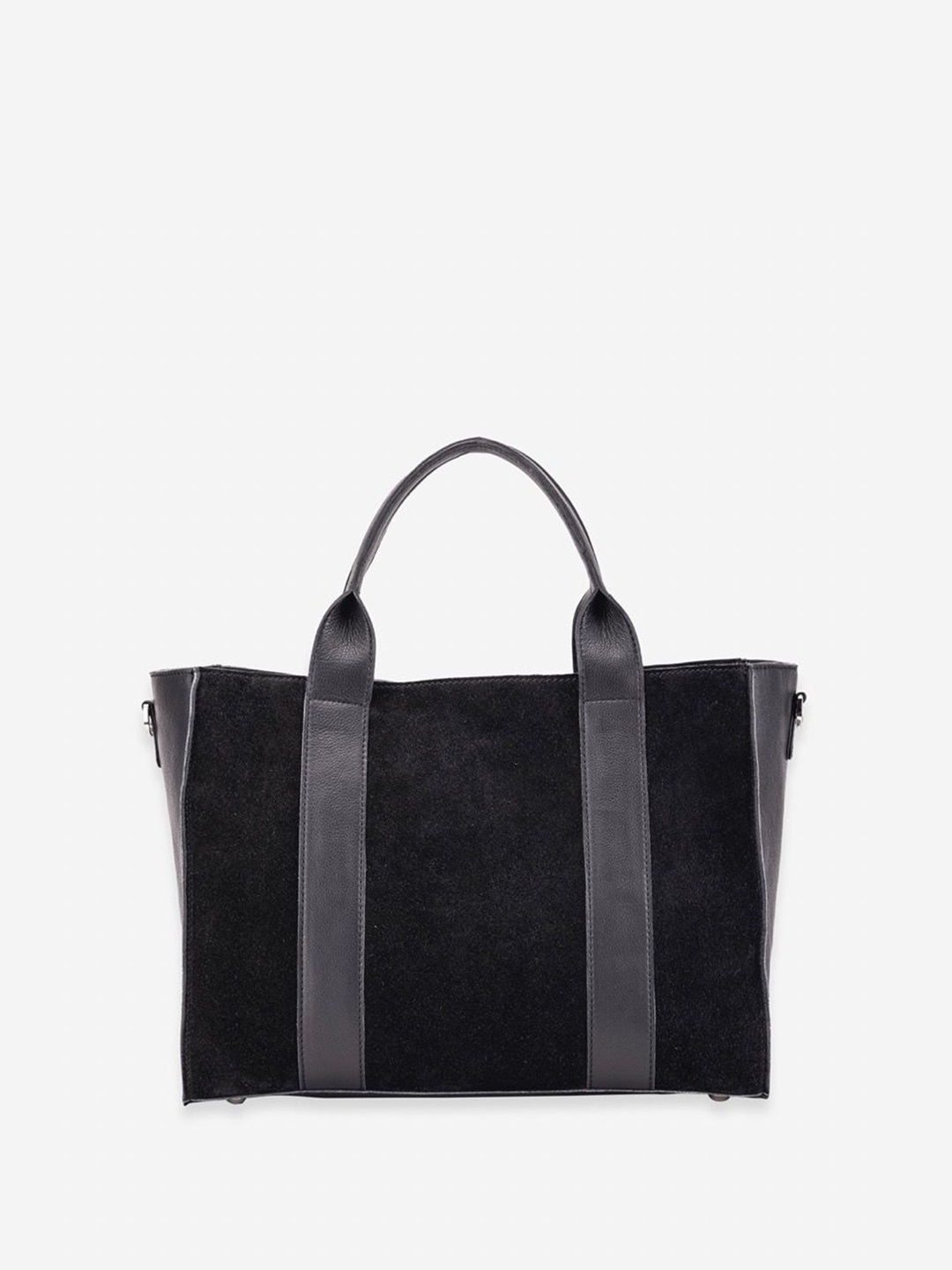 

Abelardo De Moda Leather Oversized Structured Tote Bag, Black