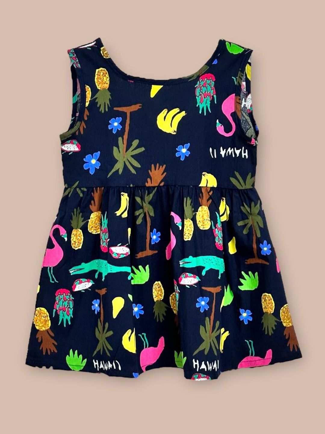 

TrendyKid Girls Conversational Printed Net Fit & Flare Dress, Blue