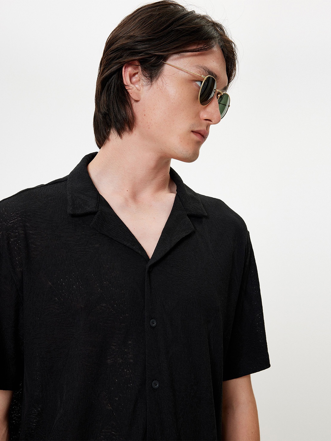 

Koton Men Opaque Casual Shirt, Black