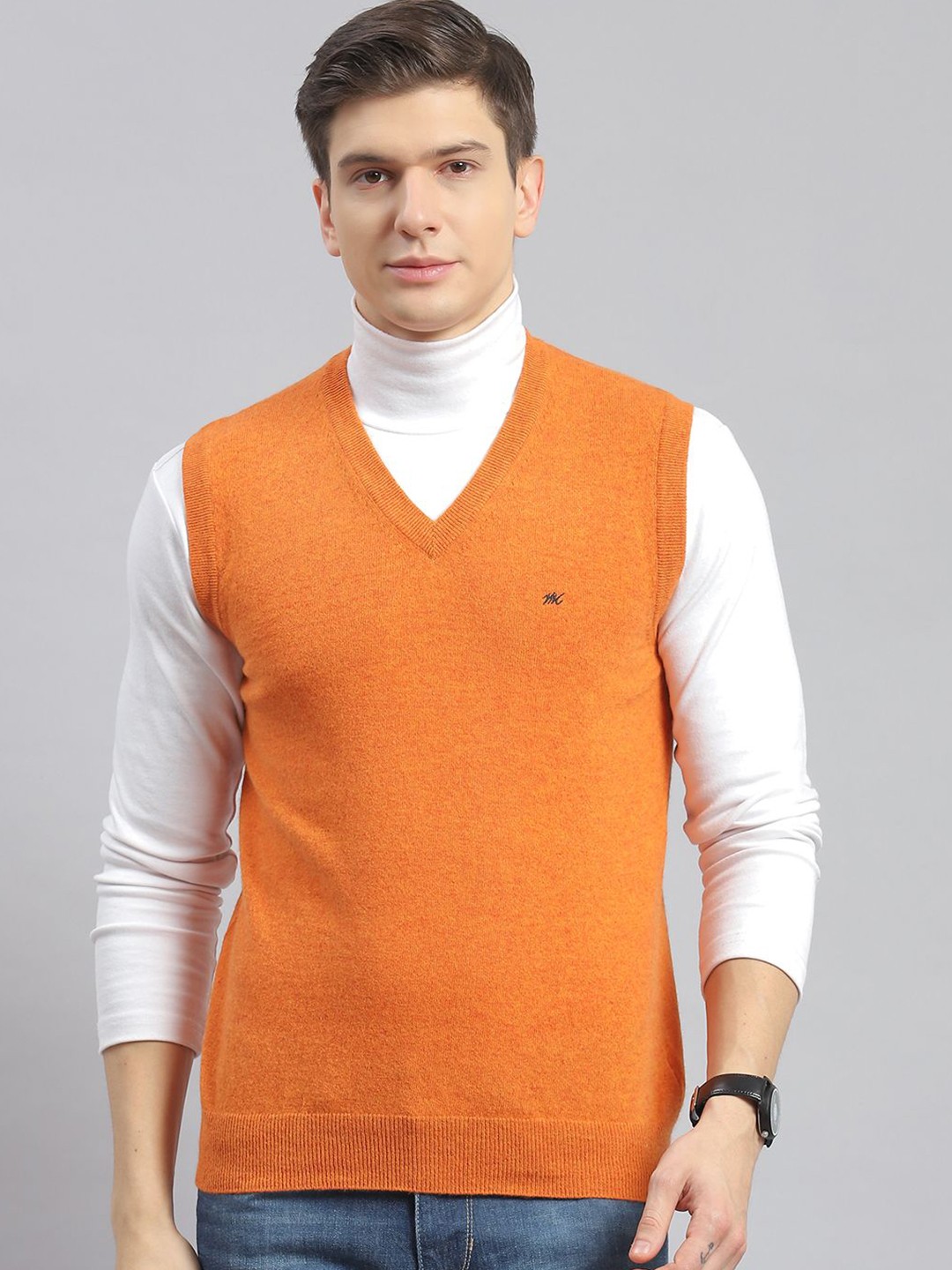 

Monte Carlo Men Woollen Sweater Vest, Orange