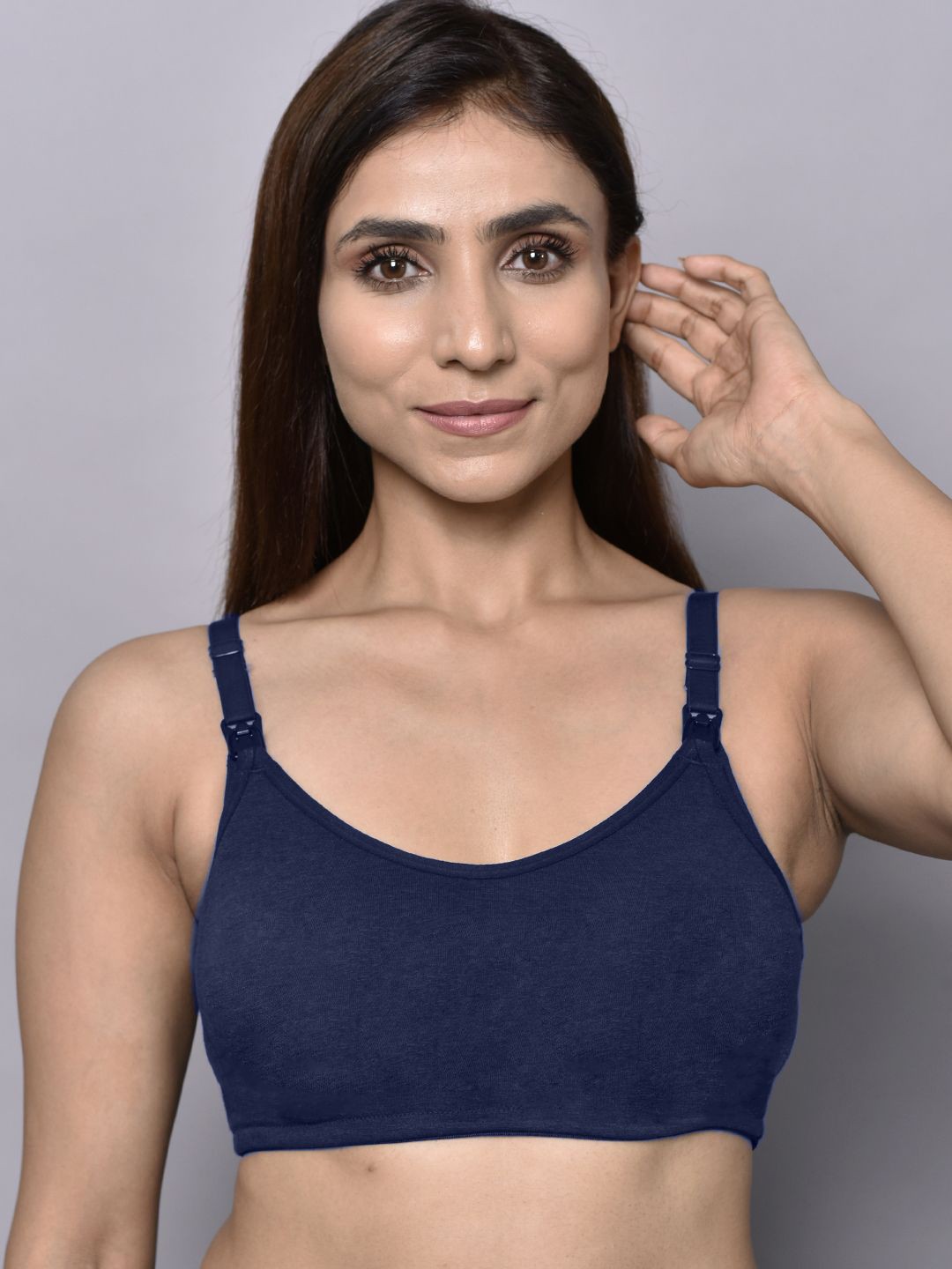 

Inner Sense Women Full Coverage Maternity Bra, Navy blue