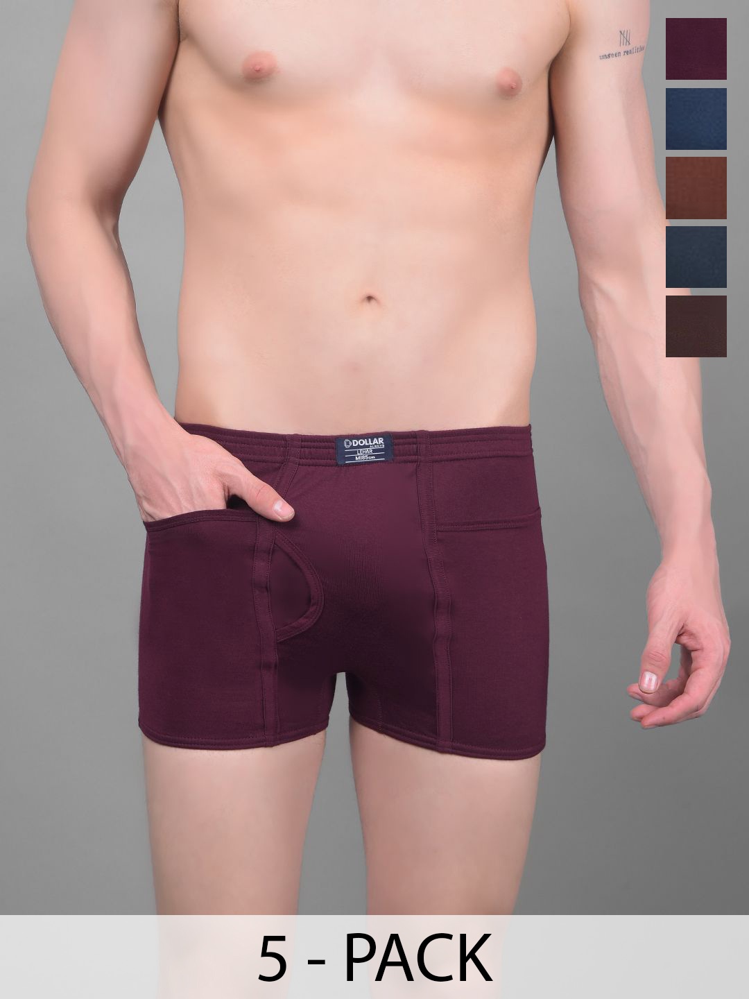 

Dollar Lehar Pack of 5 Assorted Cotton Trunk-MLHTR-01-P-AST1-PO5