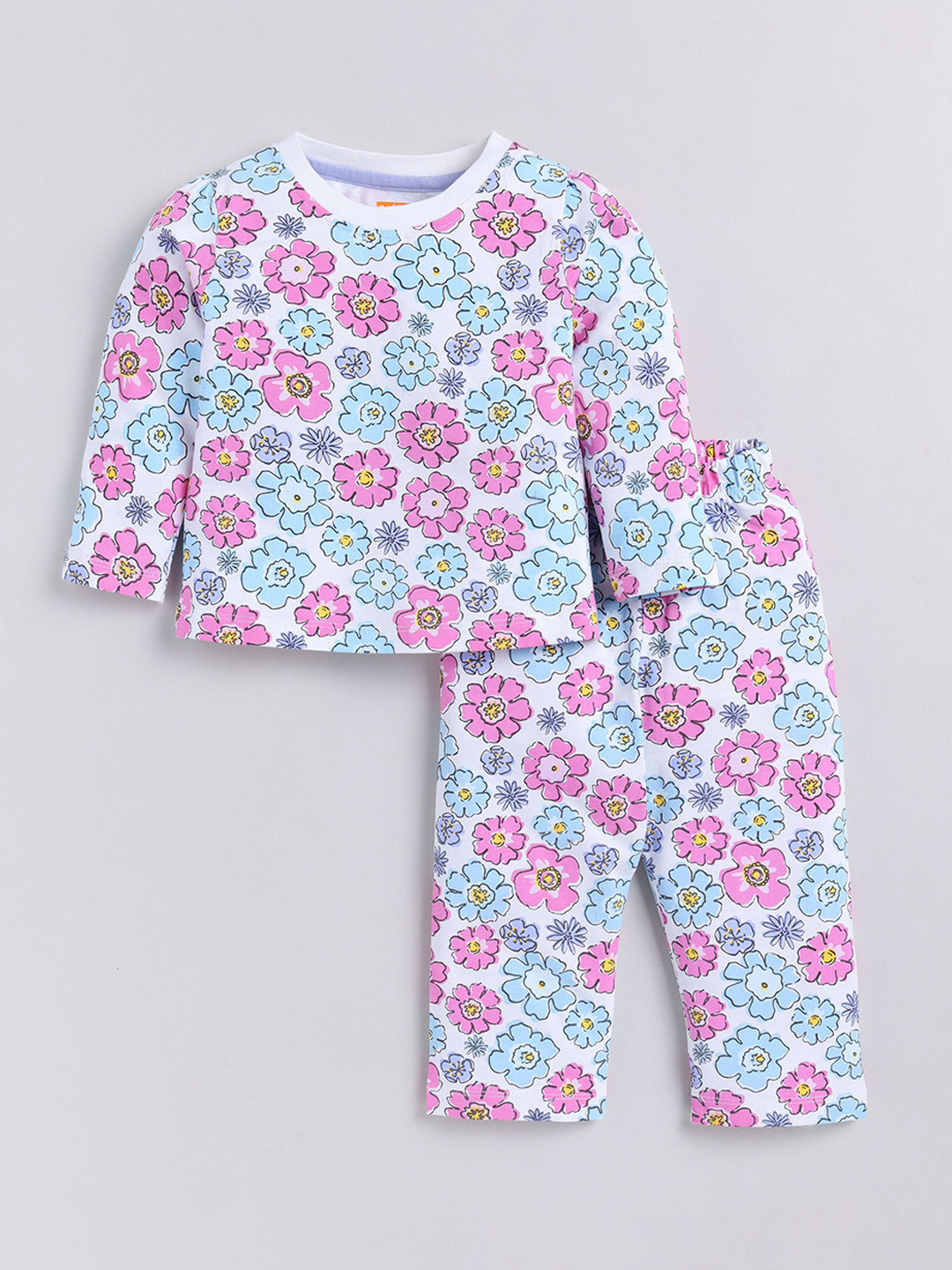 

SUNGGLY MONKEY Girls Flower Print Nightwear, White