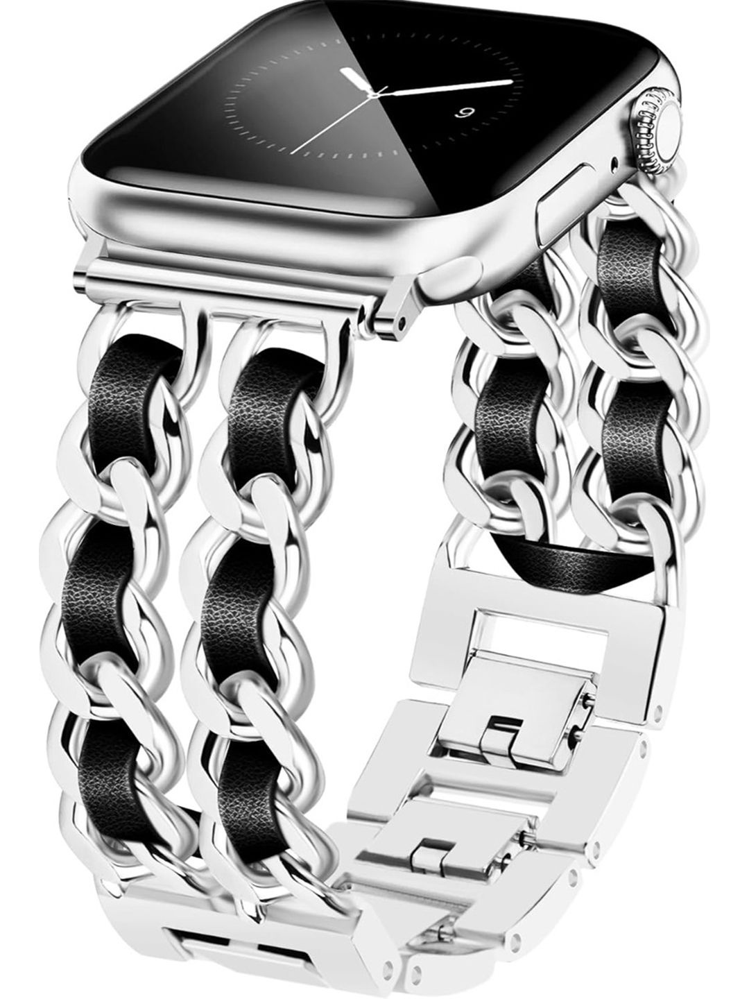 

PEEPERLY Luxury Correa Compatible Bracelet Style Smart Watch Strap, Silver