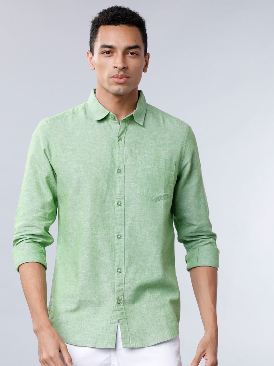 

HIGHLANDER Men Slim Fit Opaque Casual Shirt, Green