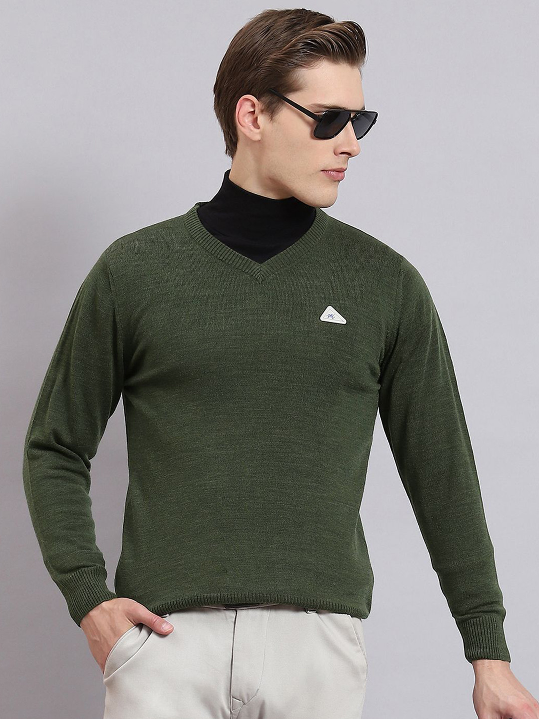 

Monte Carlo Men Woollen Pullover, Green