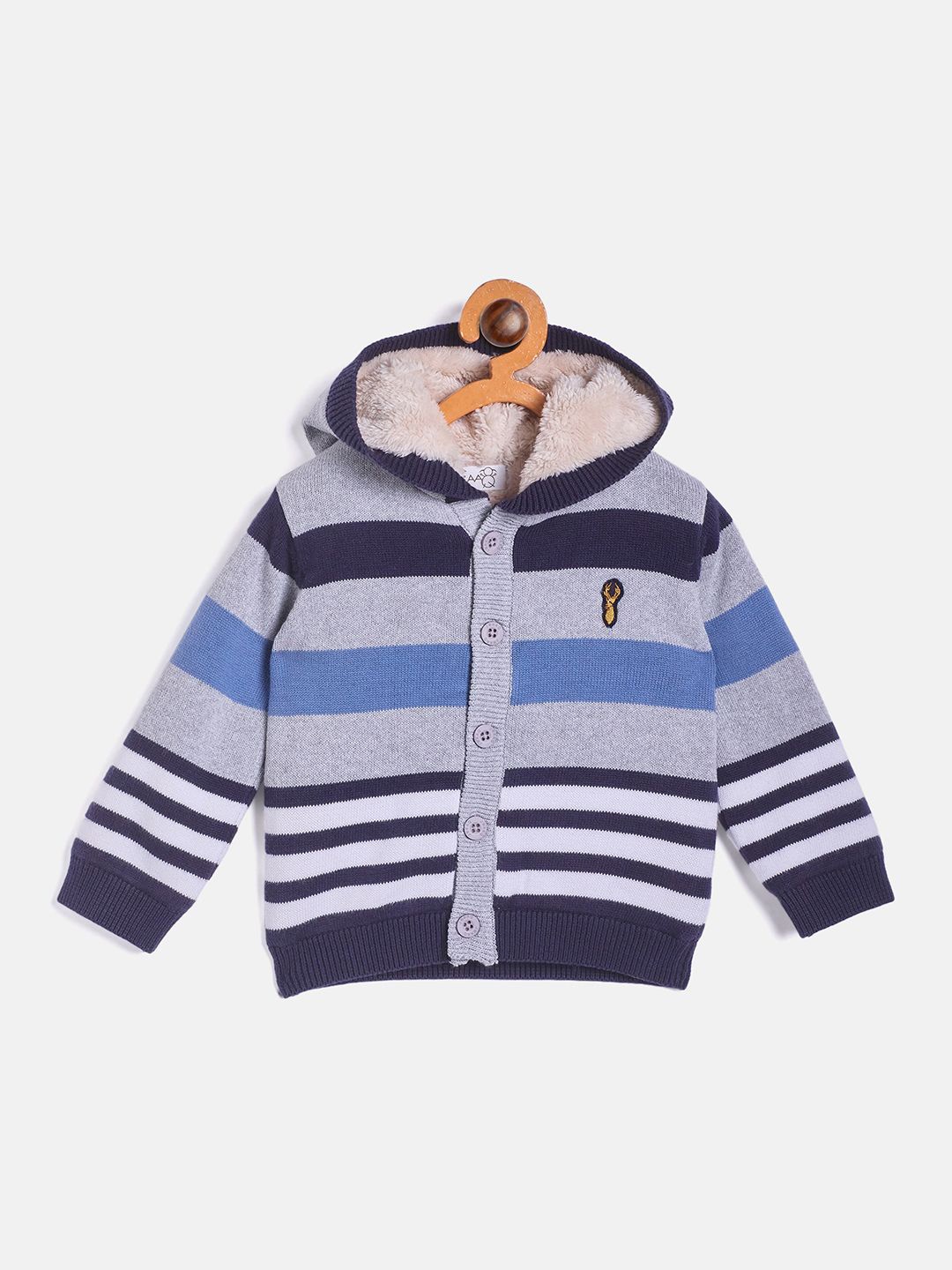 

JWAAQ Boys Striped Cardigan, Blue