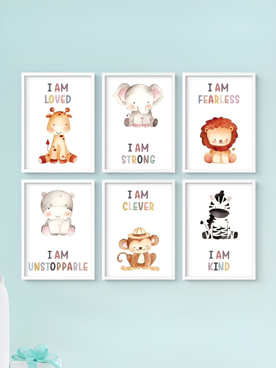 

My Kids Wall White & Red 6 Piece Wooden Framed Wall Art