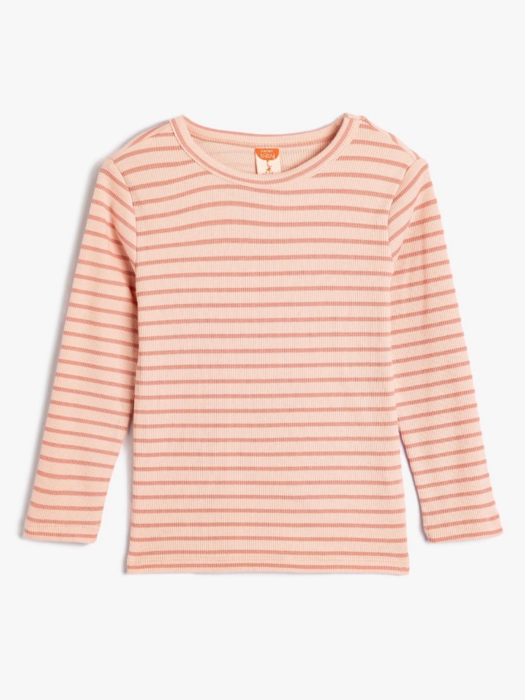 

Koton Girls Striped Round Neck Cotton T-Shirt, Pink