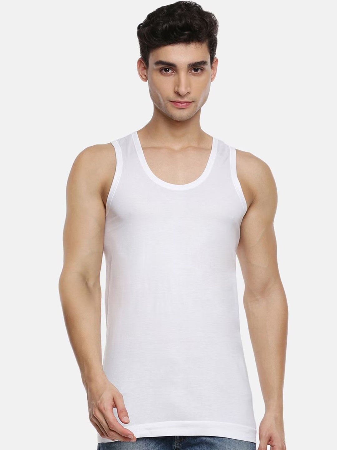 

Ramraj Pack Of 2 Pure Cotton Innerwear Vests-R1RomexRNVP4Pcs, White