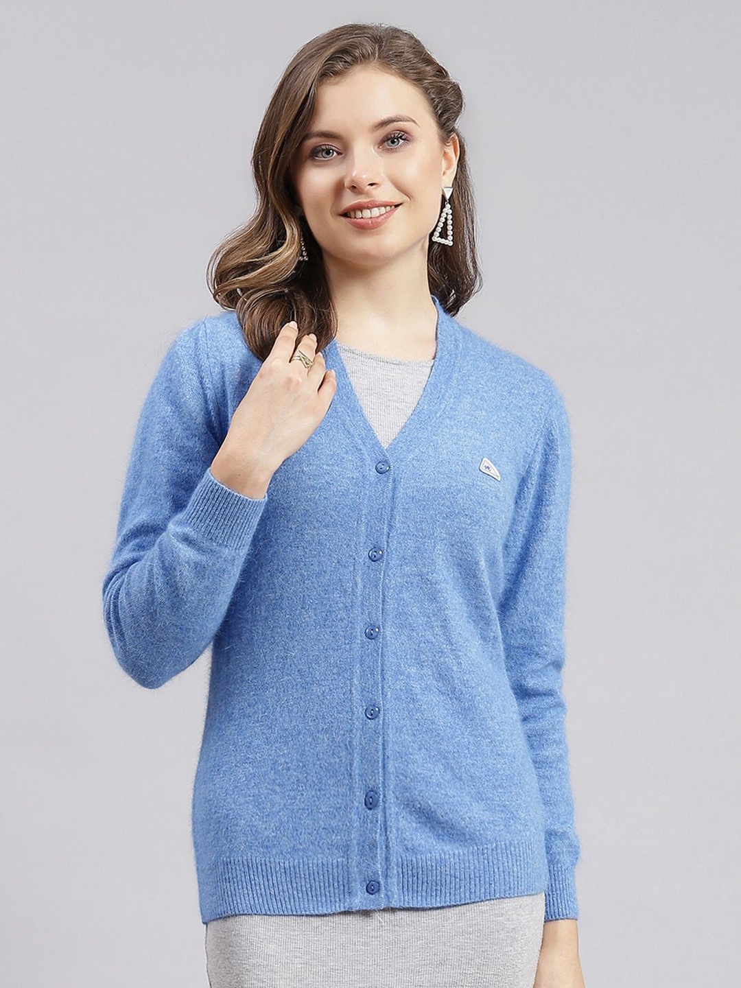 

Monte Carlo Women Woollen Cardigan, Blue