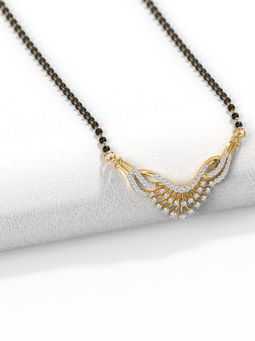 

HETPRIT Gold-Plated AD Stone Studded and Beaded Mangalsutra