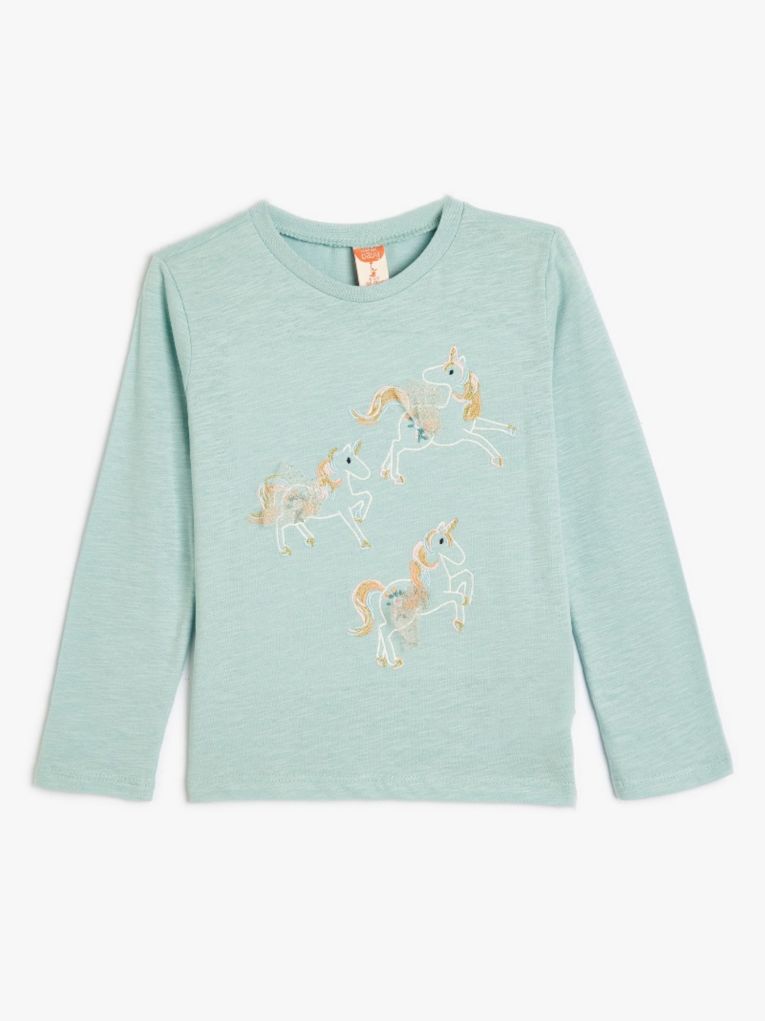

Koton Girls Graphic Printed Round Neck Cotton T-Shirt, Blue