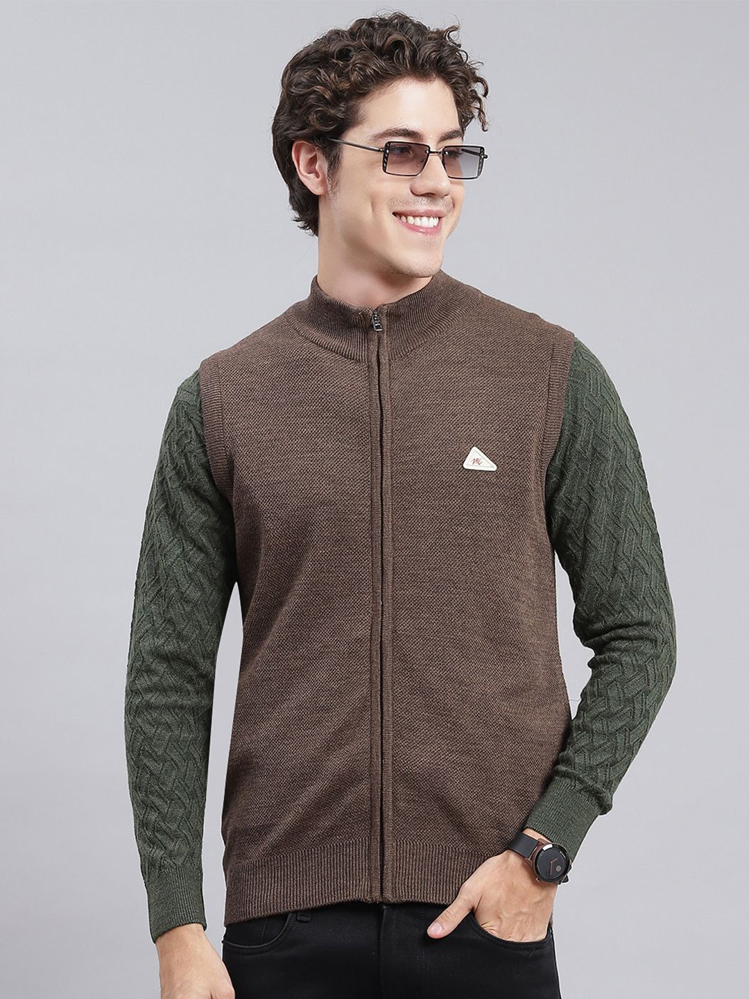 

Monte Carlo Men Woollen Cardigan, Brown